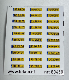 Dutch number plates yellow (From 01-01-2003) 