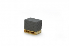 Pallet with grey bricks 22 x 16 x 20 mm