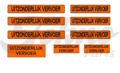 Exceptional transport sign orange decal
