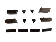Toolbox + backplate + string set / 3 axle middle trailer 